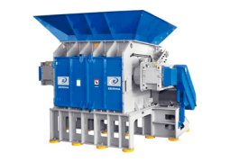 The ZTS/ZTTS shredders without the hydraulic ram for tire processing