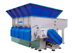 ZWS/ZHS — shredders featuring an angled hydraulic ram for municipal solid waste and RDF recycling.